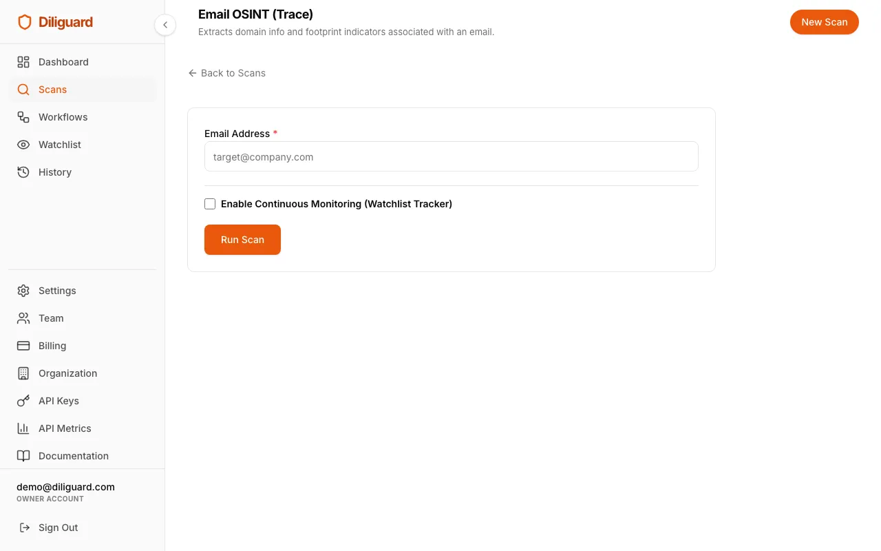 Example scan form