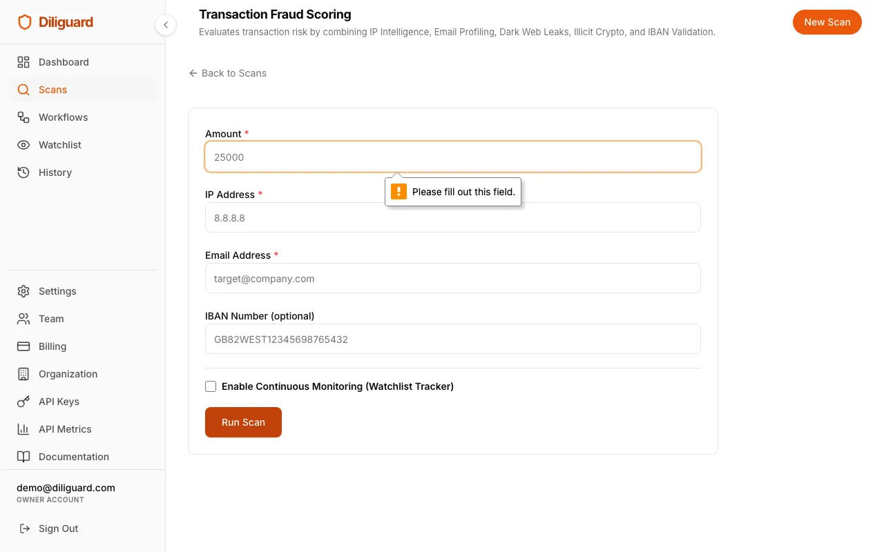 Transaction Fraud Scoring results screenshot.